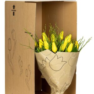 Geel tulpenboeket kopen in doos