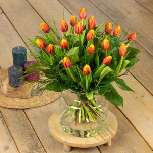 multicolour warme bos tulpenboeket