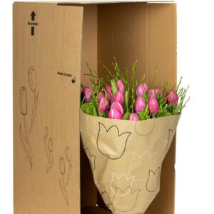 Multicolour bos tulpen in doos